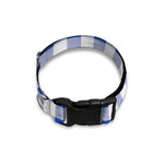 Blue And White Buffalo Check Print Dog Collar