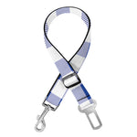 Blue And White Buffalo Check Print Dog Seat Belt