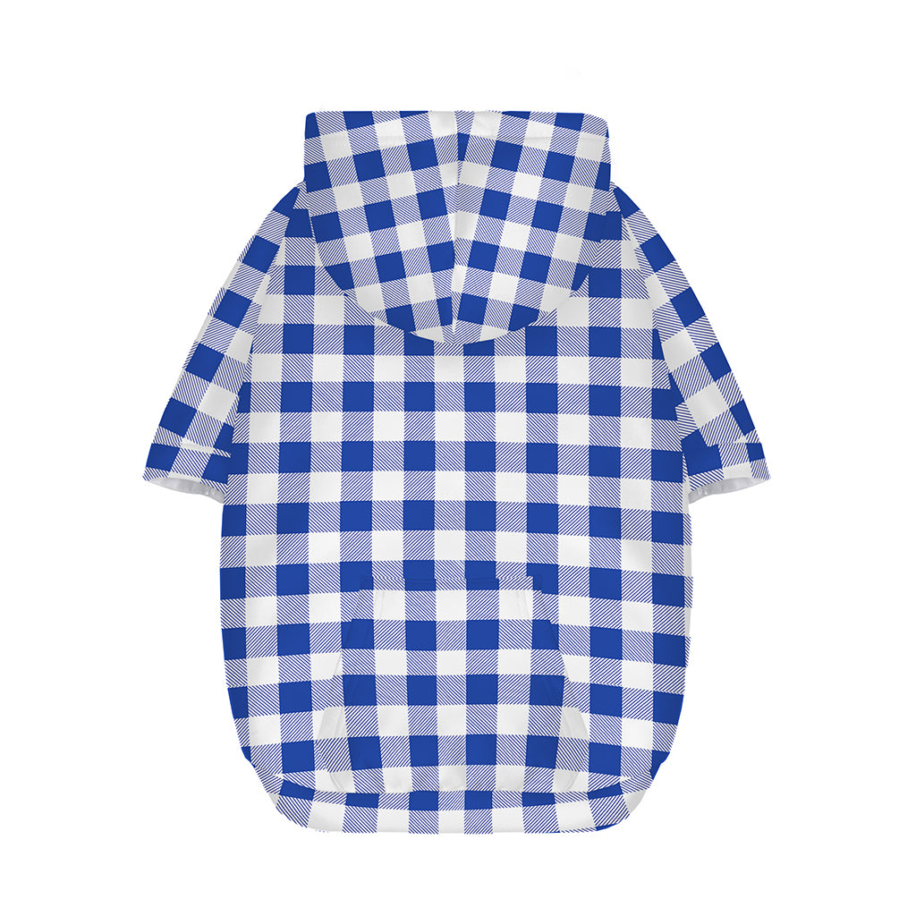 Blue And White Buffalo Check Print Dog Zip Up Hoodie
