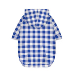 Blue And White Buffalo Check Print Dog Zip Up Hoodie