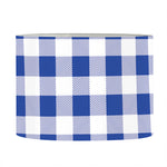 Blue And White Buffalo Check Print Drum Lamp Shade