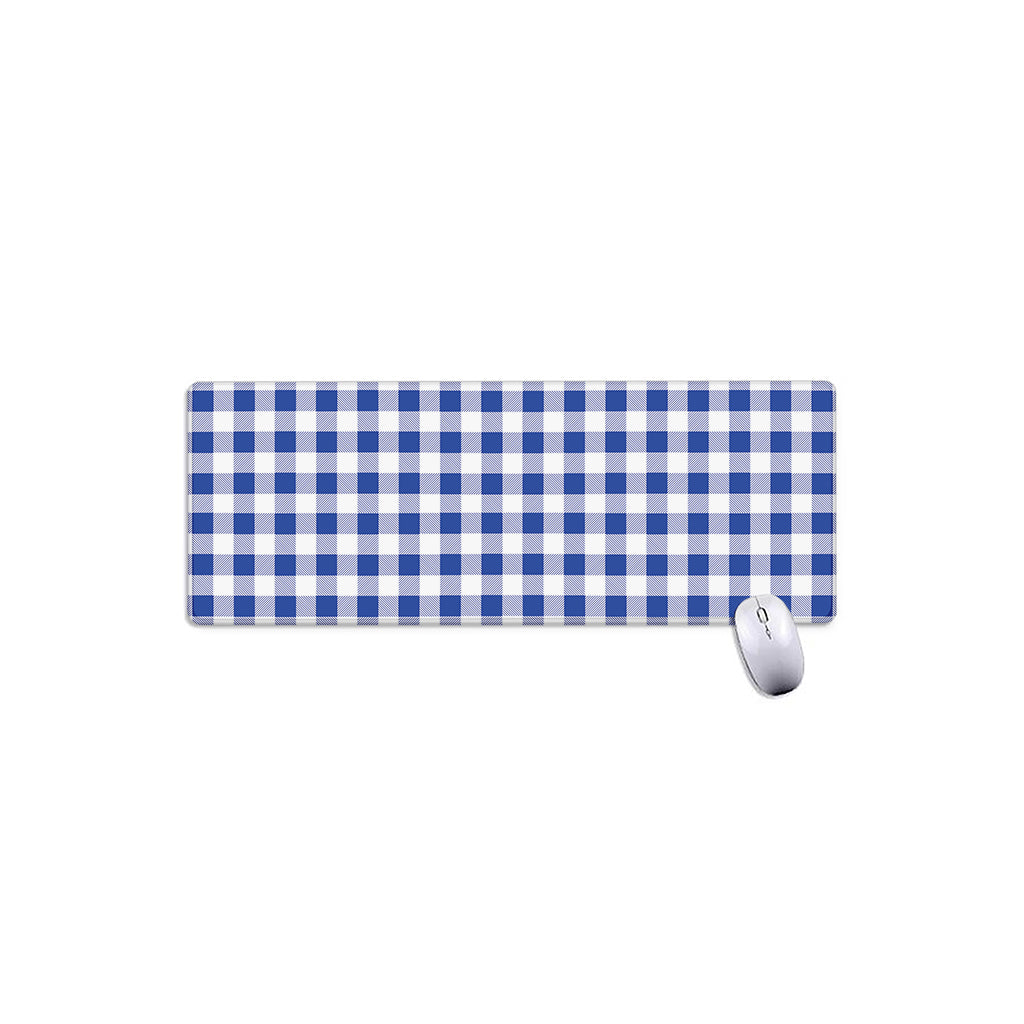 Blue And White Buffalo Check Print Extended Mouse Pad