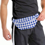 Blue And White Buffalo Check Print Fanny Pack