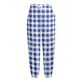 Blue And White Buffalo Check Print Fleece Lined Knit Pants