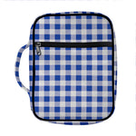 Blue And White Buffalo Check Print Front Pocket Bible Bag