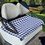 Blue And White Buffalo Check Print Golf Cart Seat Cover