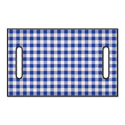 Blue And White Buffalo Check Print Golf Cart Seat Cover