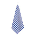 Blue And White Buffalo Check Print Hand Towel