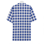 Blue And White Buffalo Check Print Hawaiian Shirt