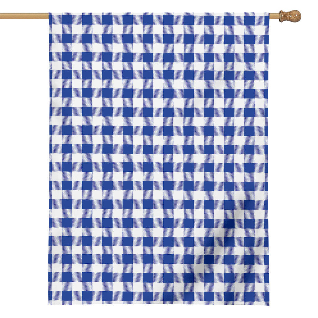 Blue And White Buffalo Check Print House Flag