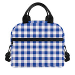Blue And White Buffalo Check Print Insulated Lunch Bag