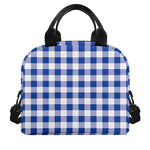 Blue And White Buffalo Check Print Insulated Lunch Bag