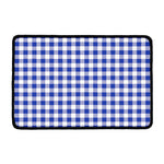 Blue And White Buffalo Check Print Kitchen Mat