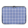 Blue And White Buffalo Check Print Laptop Sleeve