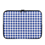 Blue And White Buffalo Check Print Laptop Sleeve