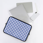 Blue And White Buffalo Check Print Laptop Sleeve