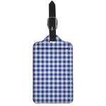 Blue And White Buffalo Check Print Luggage Tag