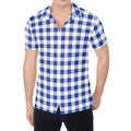 Blue And White Buffalo Check Print Men's Shirt
