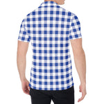 Blue And White Buffalo Check Print Men's Shirt