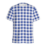Blue And White Buffalo Check Print Men's Sports T-Shirt