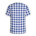 Blue And White Buffalo Check Print Men's Sports T-Shirt