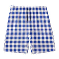Blue And White Buffalo Check Print Men's Swim Trunks