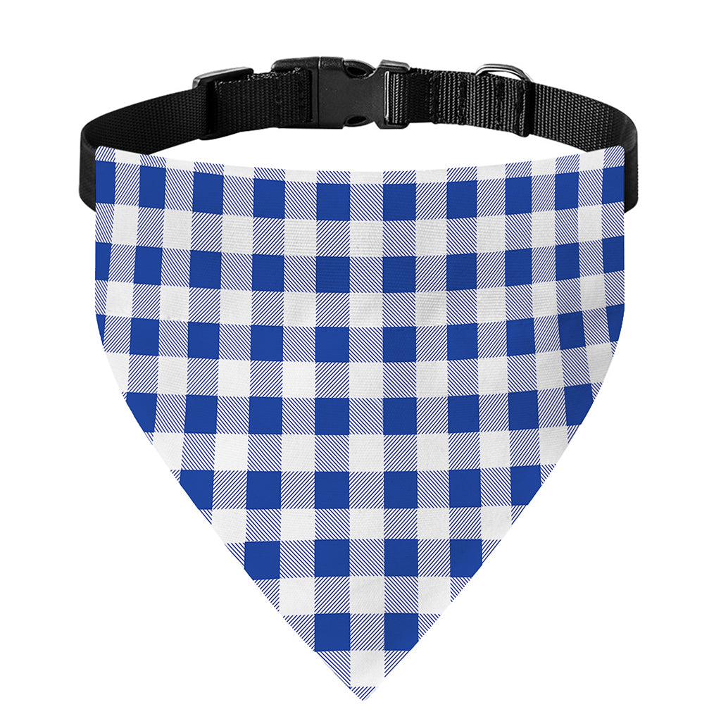 Blue And White Buffalo Check Print Over The Collar Dog Bandana