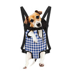 Blue And White Buffalo Check Print Pet Carrier Backpack