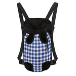 Blue And White Buffalo Check Print Pet Carrier Backpack