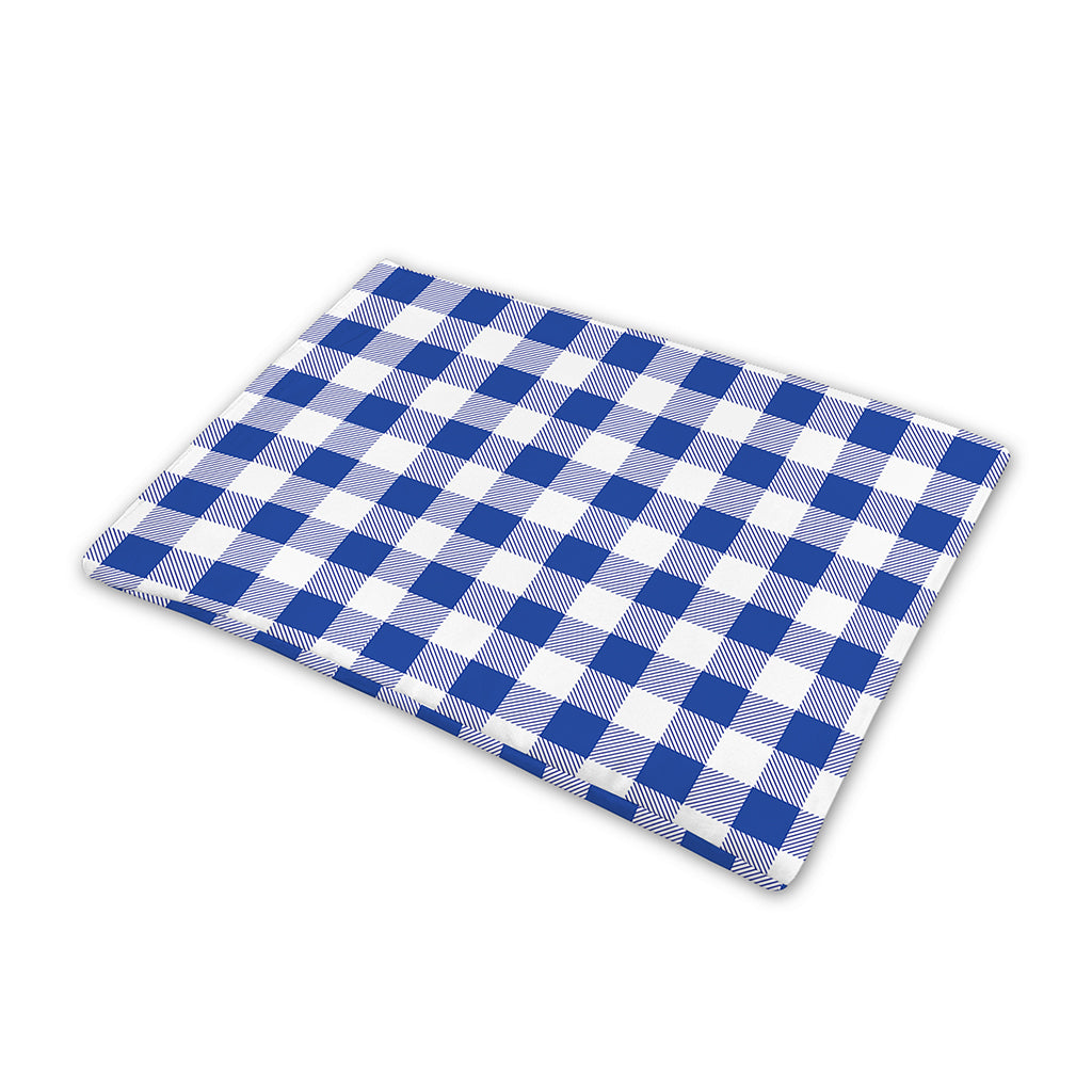 Blue And White Buffalo Check Print Pet Cooling Mat Cover