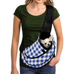 Blue And White Buffalo Check Print Pet Sling Carrier