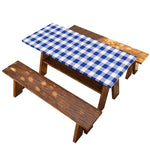 Blue And White Buffalo Check Print Picnic Table Cover