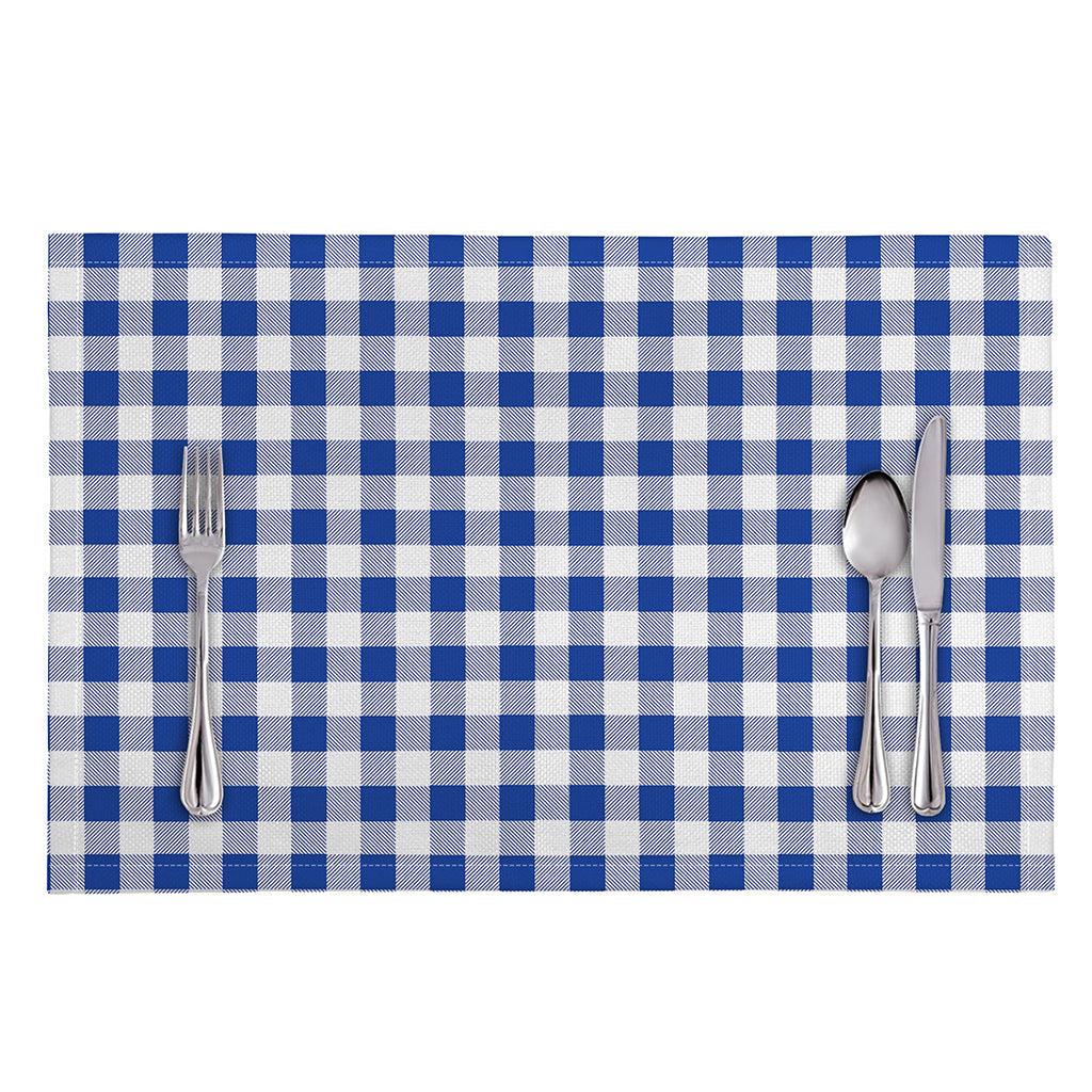 Blue And White Buffalo Check Print Placemat
