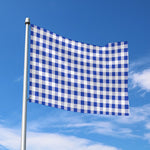 Blue And White Buffalo Check Print Polyester Flag