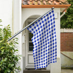 Blue And White Buffalo Check Print Polyester Flag