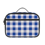 Blue And White Buffalo Check Print Portable Lunch Bag
