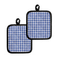 Blue And White Buffalo Check Print Pot Holders