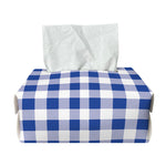 Blue And White Buffalo Check Print Rectangle Tissue Box Cover