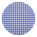Blue And White Buffalo Check Print Round Blanket
