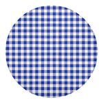 Blue And White Buffalo Check Print Round Blanket