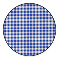 Blue And White Buffalo Check Print Round Floor Mat