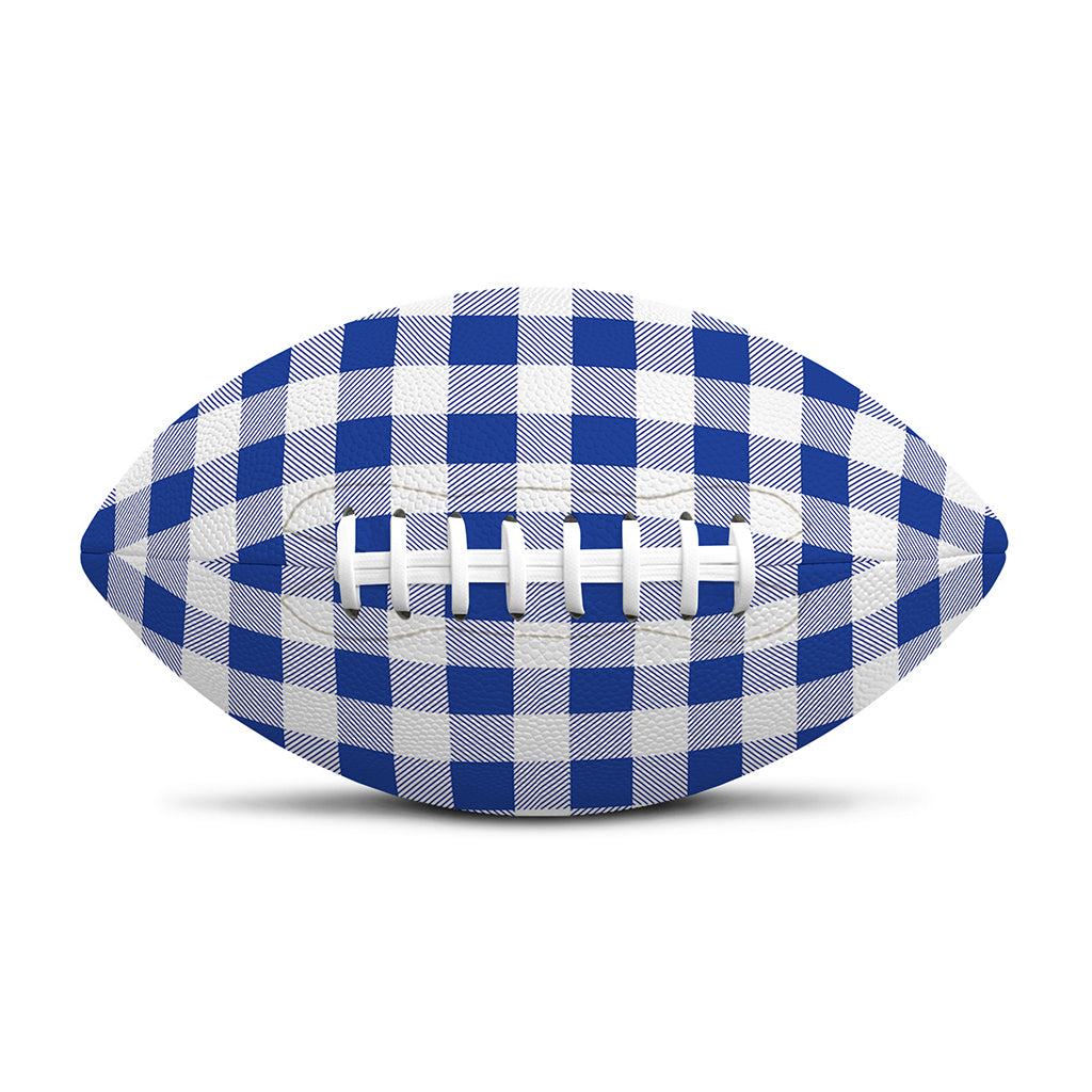 Blue And White Buffalo Check Print Rugby Ball