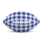 Blue And White Buffalo Check Print Rugby Ball