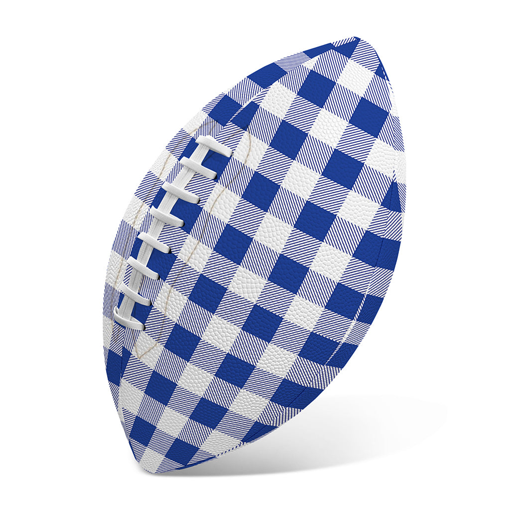 Blue And White Buffalo Check Print Rugby Ball