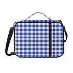 Blue And White Buffalo Check Print Shoulder Strap Bible Bag