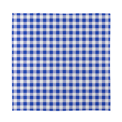 Blue And White Buffalo Check Print Silk Bandana
