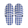 Blue And White Buffalo Check Print Slippers