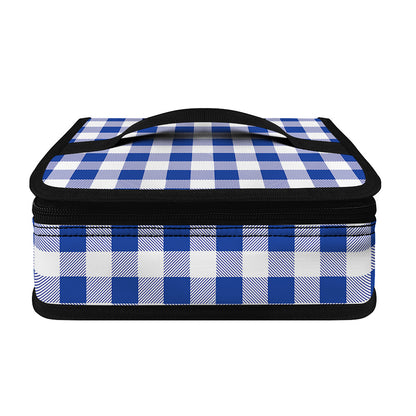 Blue And White Buffalo Check Print Small Lunch Bag