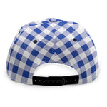 Blue And White Buffalo Check Print Snapback Cap