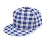 Blue And White Buffalo Check Print Snapback Cap